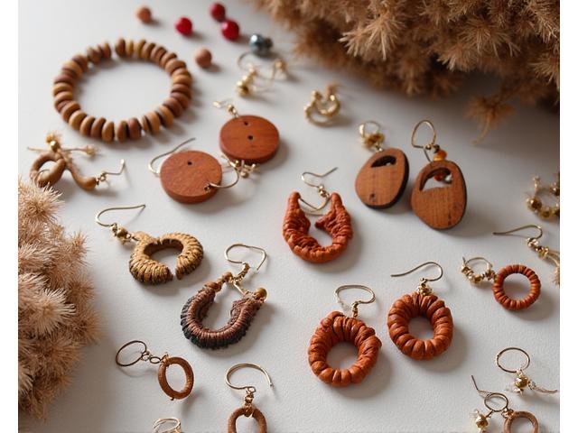 Pendientes boho de madera